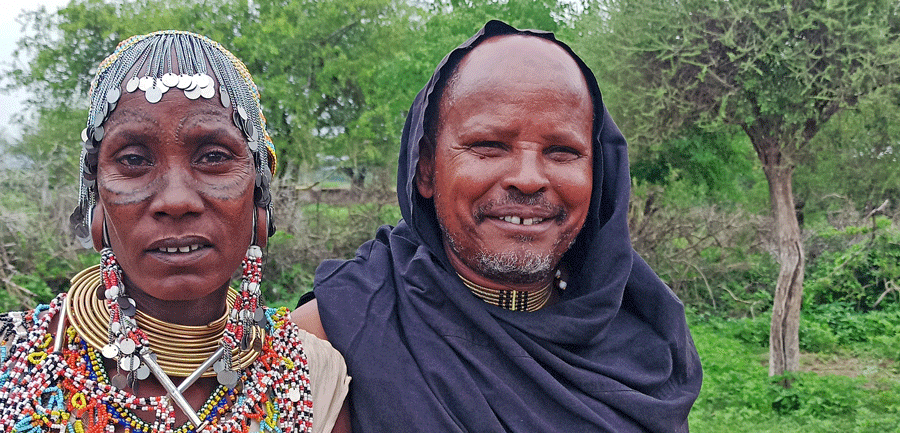 Marking around the eyes on woman faces of Datoga in Mangora, Karatu